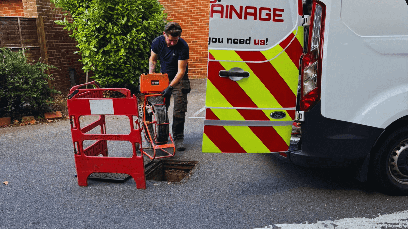 drain lining being installed inside an existing pipe