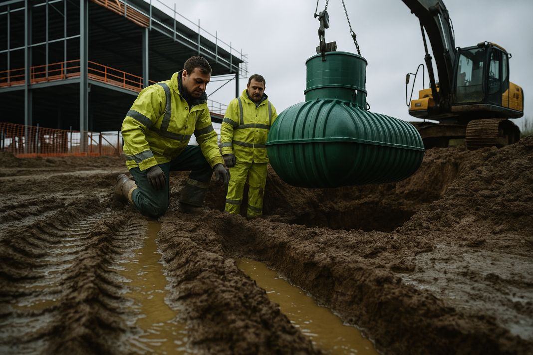 AI photo of commercial cesspit installation in Berkshire