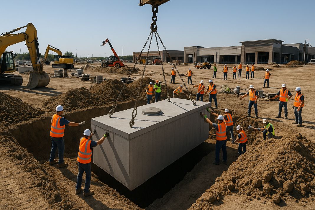 An AI photo of commercial septic tank installers in Reading UK
