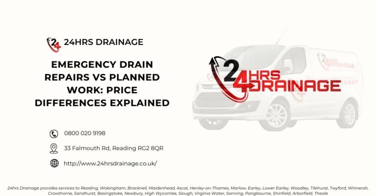 Emergency Drain Repairs vs Planned Work Price Differences Explained-24hrs Drainage