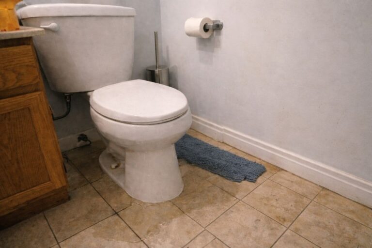 an illustrative image of a leaking toilet
