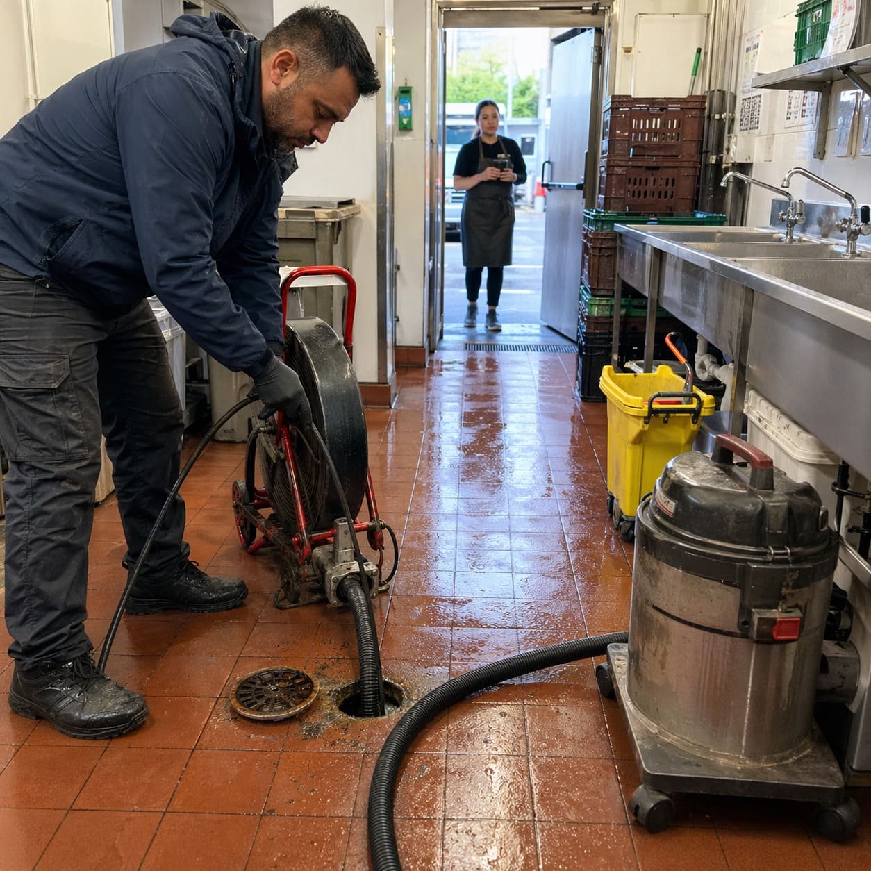 Commercial Floor Drain Blockage at a Café in Berkshire - Illustrative Image