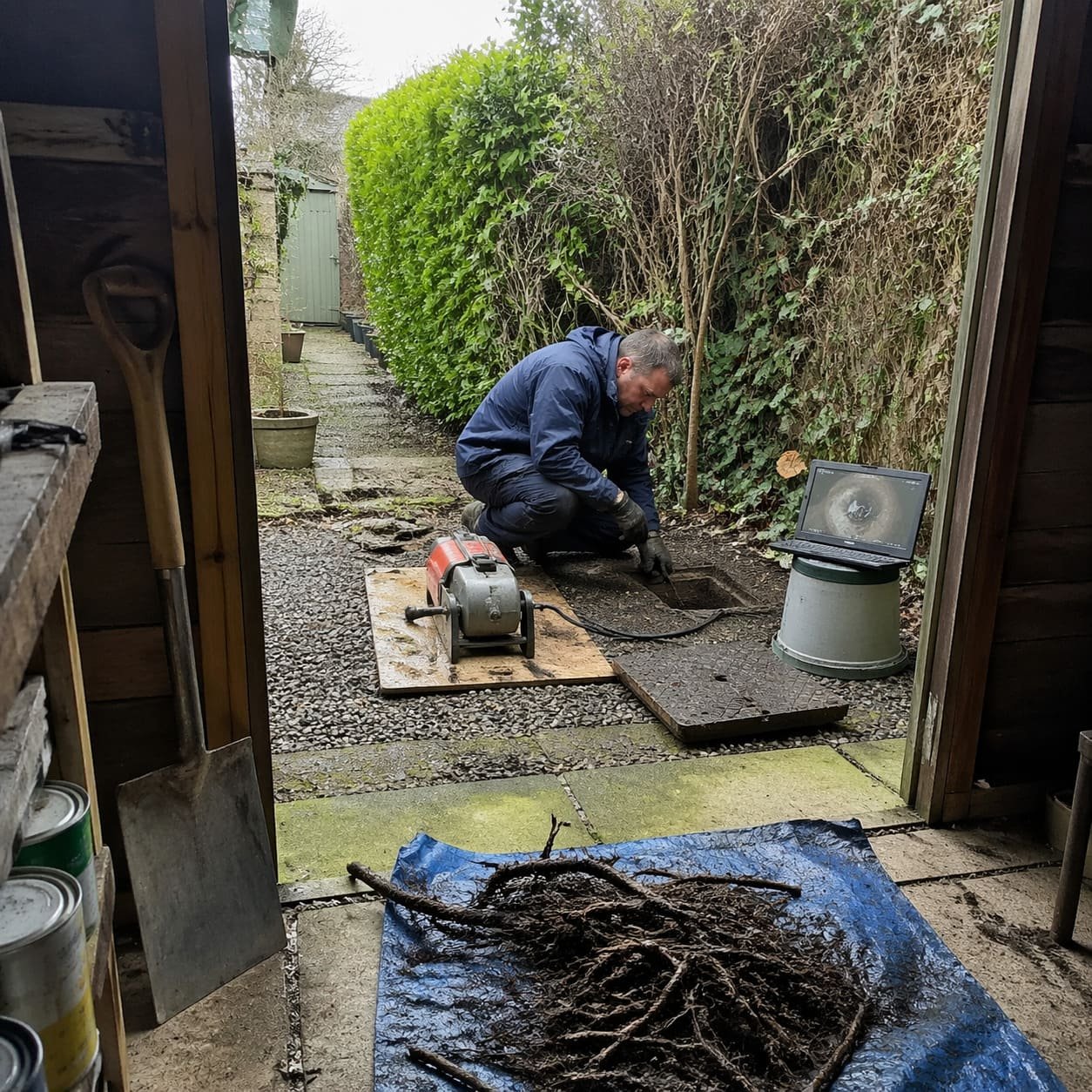 Hedge Line Root Cutting in Pangbourne Side Garden – Illustrative Image
