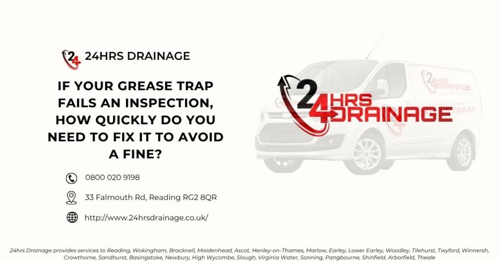If your grease trap fails an inspection, how quickly do you need to fix it to avoid a fine?
