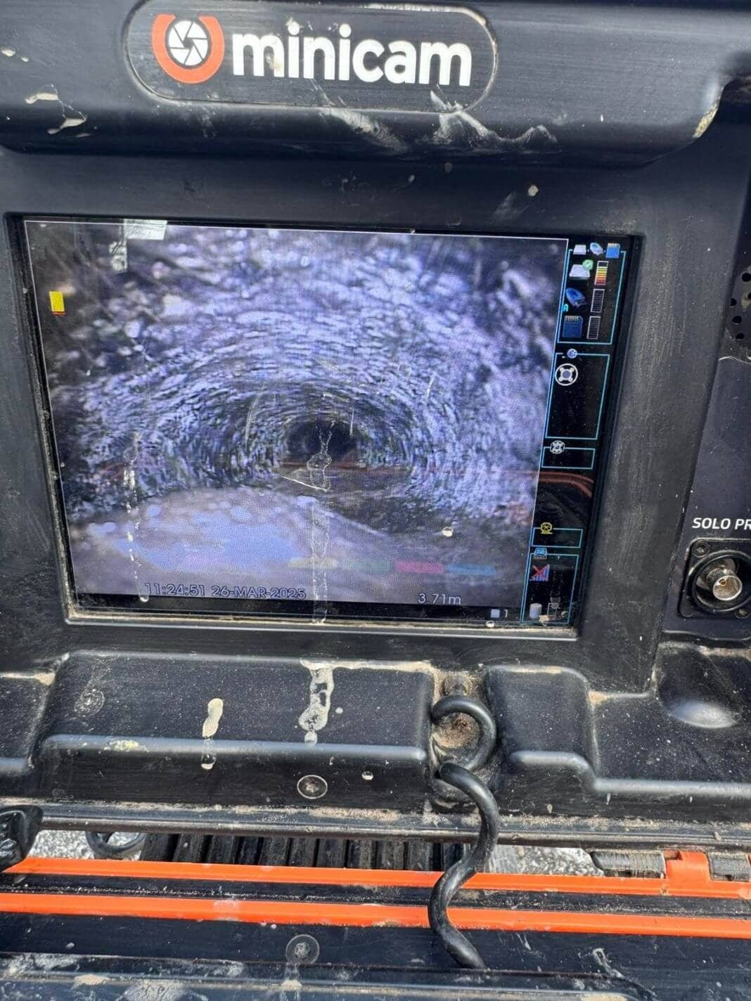 Minicam CCTV Drain Survey Screen