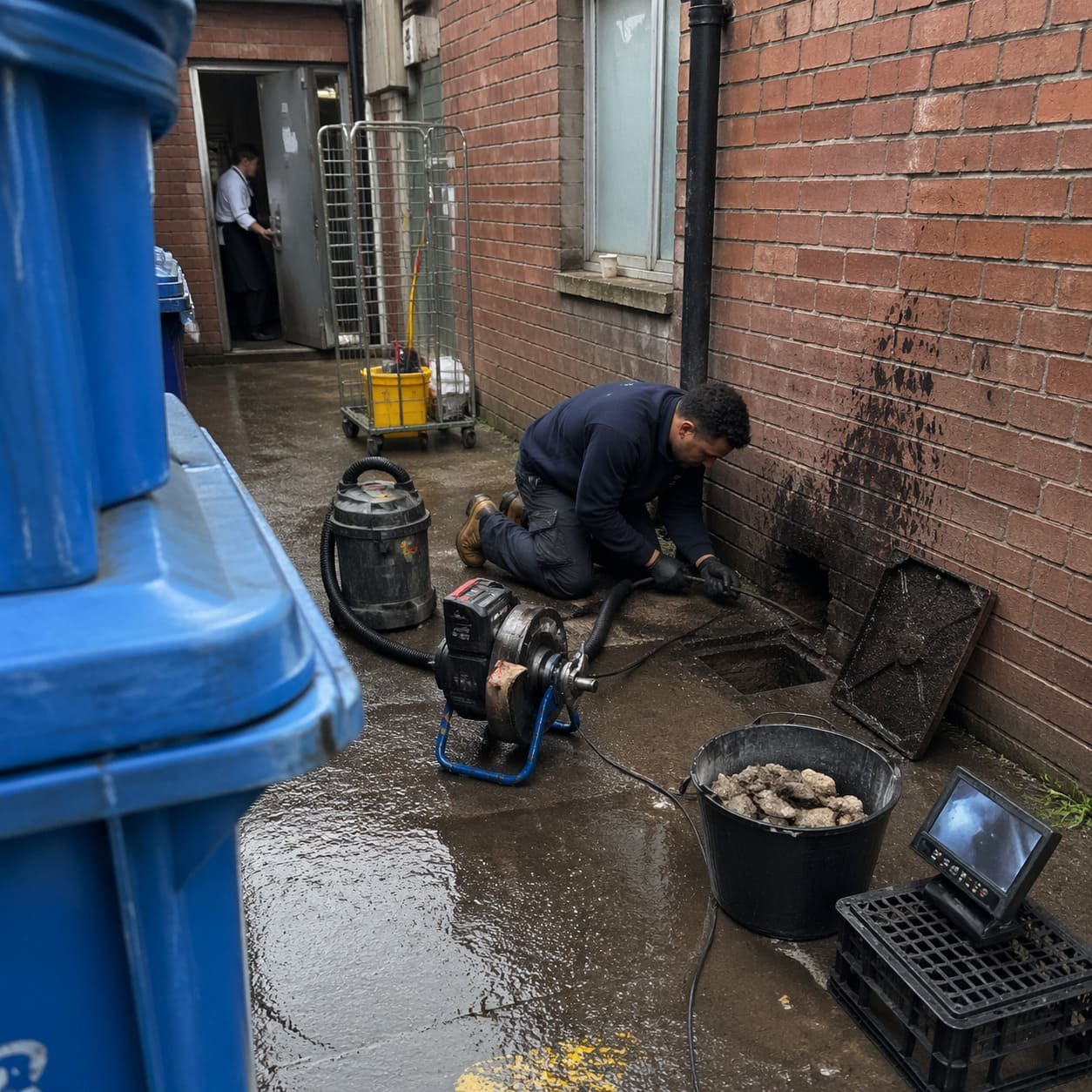Rear Alley Kitchen Waste Line Descaling in Twyford – Illustrative Image