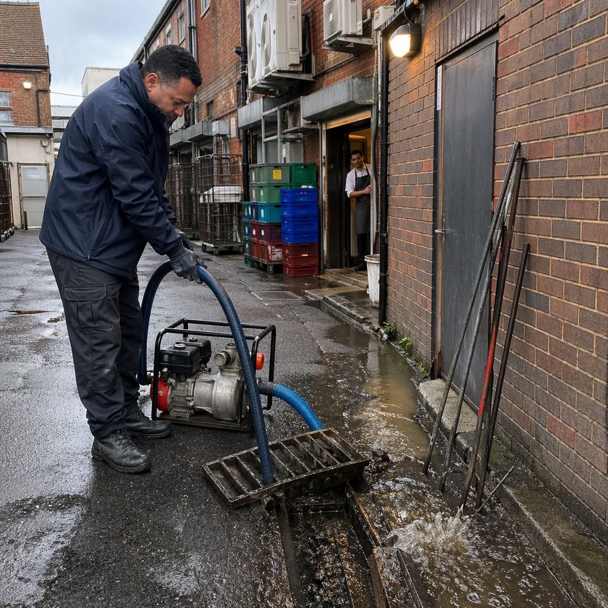 Emergency Response Behind Reading Shop Units – Illustrative Image