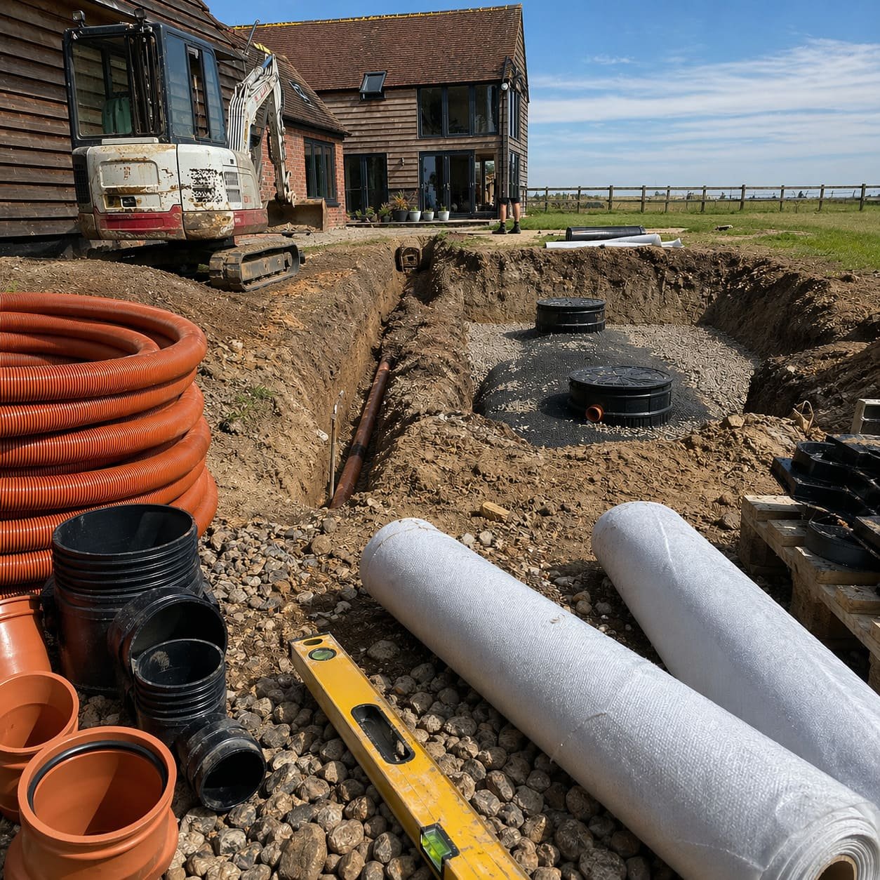 Septic Tank Groundworks at Sonning Common Barn Conversion – Illustrative Image