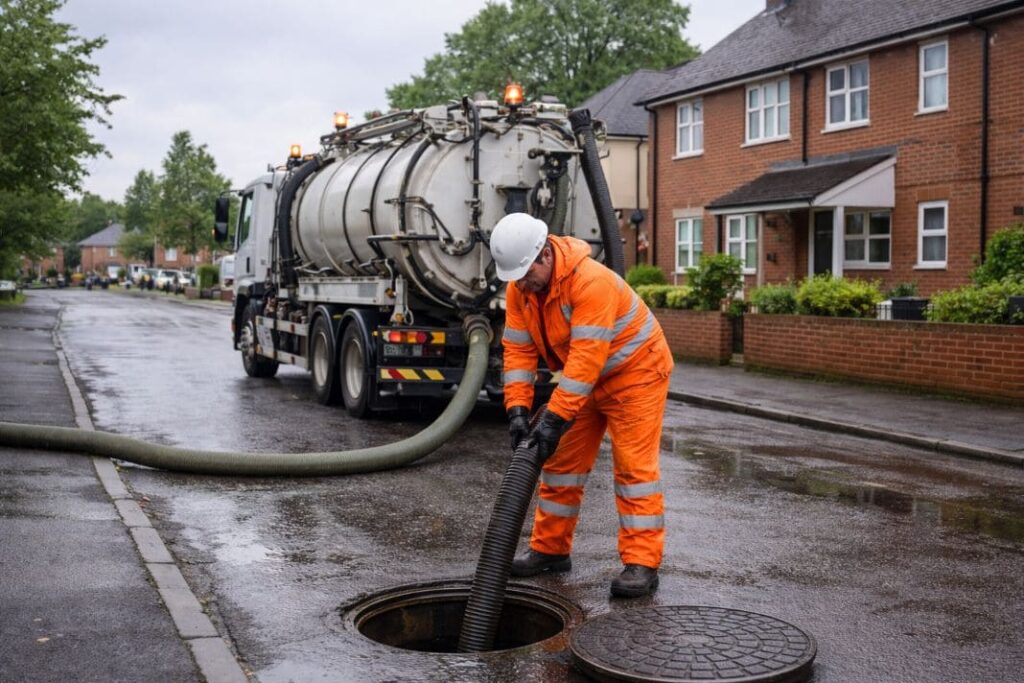 Sewage System Cleaning Using Tanker Services - Illustrative Image