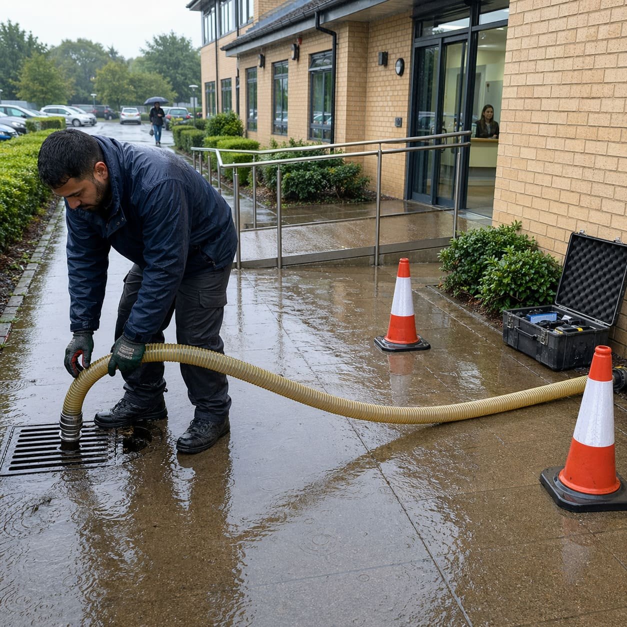 Surface Water Emergency Drain Call Out at Medical Unit – Illustrative Image