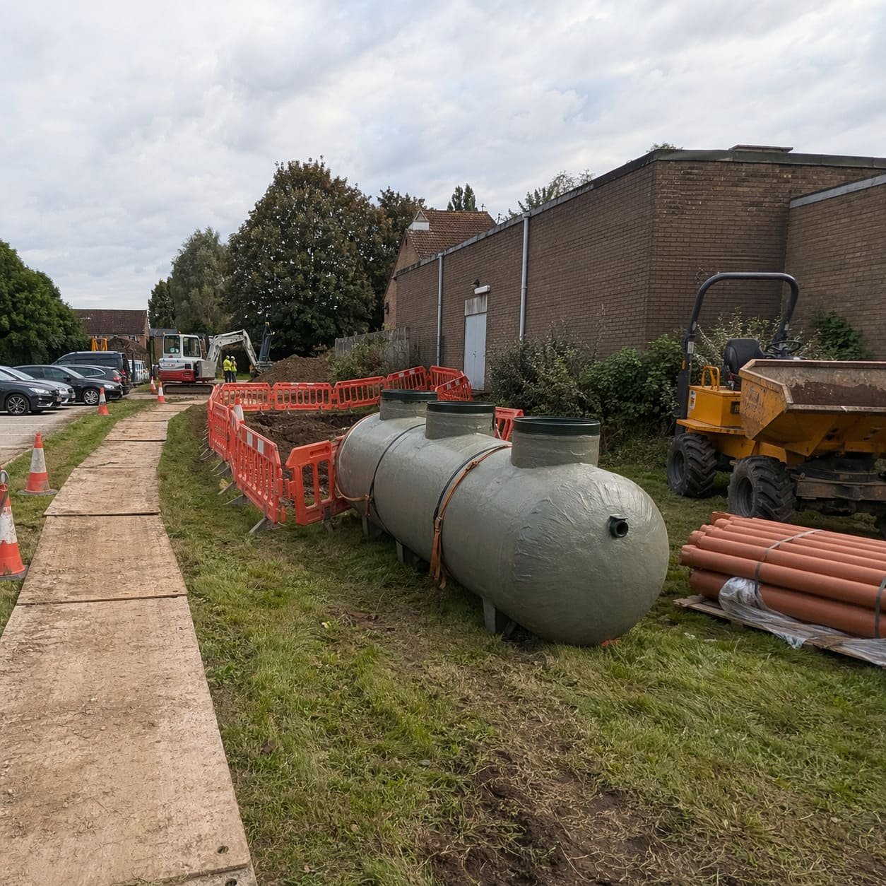 Village Hall Septic Tank Installation in Beenham - Illustrative Image