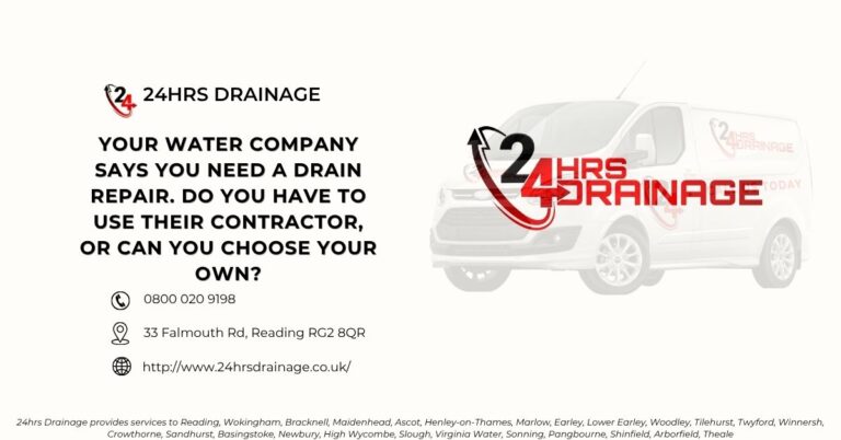 Your water company says you need a drain repair. Do you have to use their contractor, or can you choose your own-24hrs Drainage